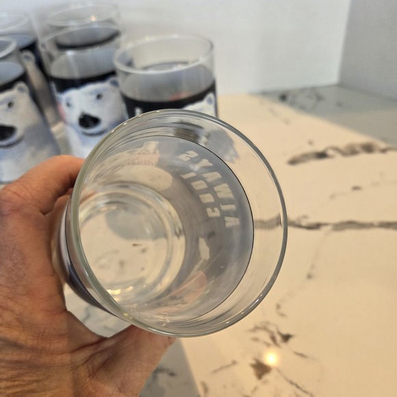 Set of 6 1992 COKE Coca Cola Polar Bear Glasses 16 oz Always Cool Vintage - Picture 6 of 16